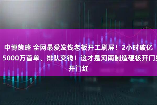 中博策略 全网最爱发钱老板开工刷屏！2小时破亿、5000万首单、排队交钱！这才是河南制造硬核开门红