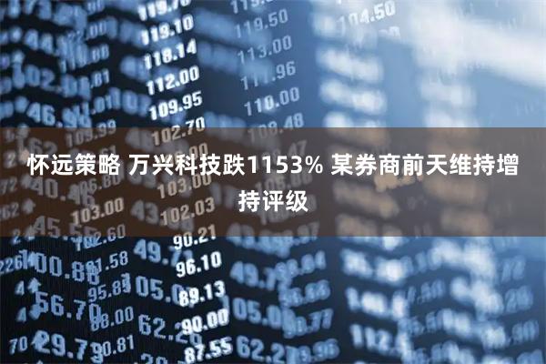 怀远策略 万兴科技跌1153% 某券商前天维持增持评级